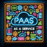 Image showing the concept of Platform as a service in a neon display